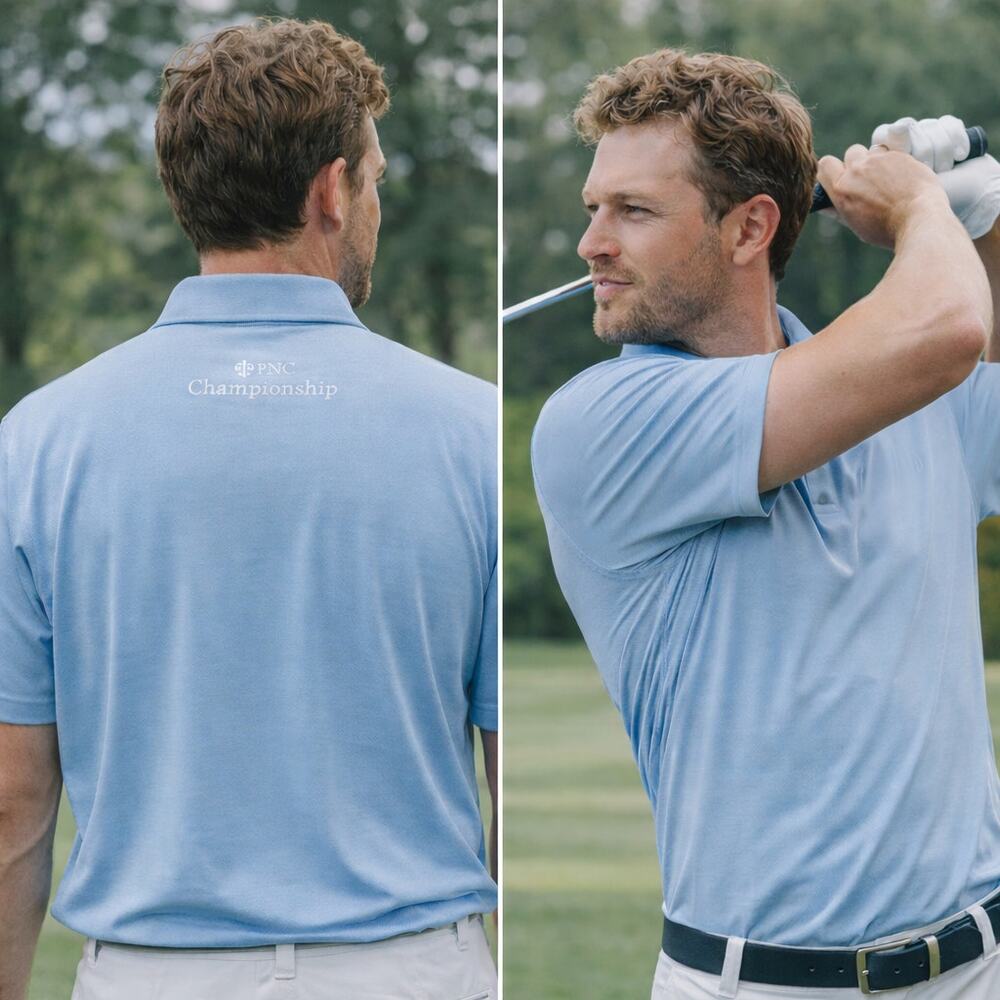 Greyson PNC Championship Performance Golf Polo Shirt Men’s Large Light Blue